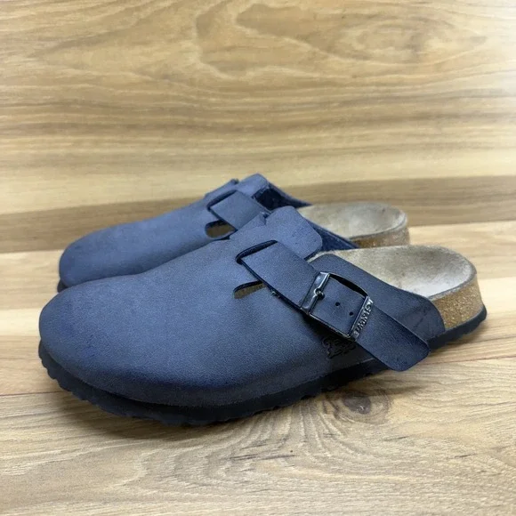 Birkenstock Boston Navy Suede Slip-On Clogs size 37/6/ 6.5 Boston Suede Leather in Color New Navy | BIRKENSTOCK US main image 4